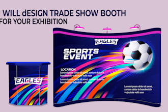 design trade show booth and backdrop for your exhibition