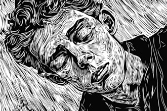 create a portrait print linocut