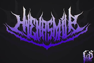 create a horror movie inspired metal logo