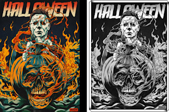 draw retro vintage comic illustration, horror retro comic art, vintage poster