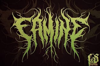 make death metal and grindcore logo for band or brand