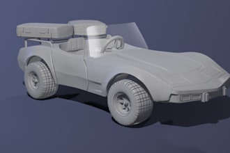 form 3d digital car sculpture,rhino design,stl printable car,ttrpg car design