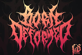 custom death metal, metalcore, deathcore logo with texture
