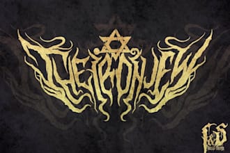 design a chaotic horrorcore style logo