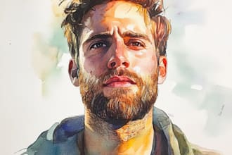 draw your portrait in a watercolor