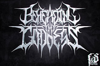 draw a detailed, brutal metal band logo