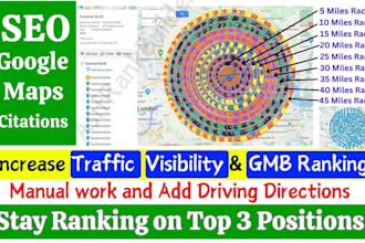 boost up you gmb local SEO business by handmade google maps citations