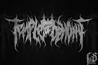 hand draw a doom metal logo