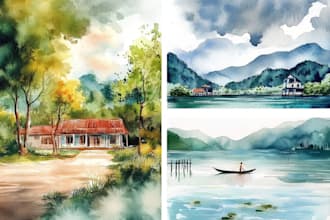 paint original watercolor landscape painting