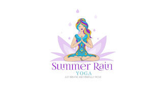 design unique yoga girl illustration logo