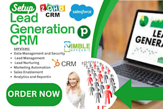 setup crm lead generation hubspot salesforce zoho pipedrive nimple freshsales