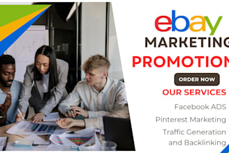 promote and advertise ebay product with facebook ads, ebay pinterest marketing,