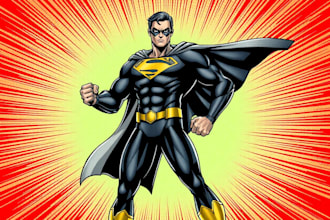 draw comic superhero pop art portrait