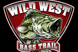 design wild west bass trail logo
