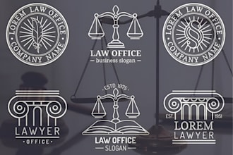 do modern attorney, legal or law firm logo and any graphics design