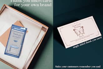 design thank you insert card for your business using canva