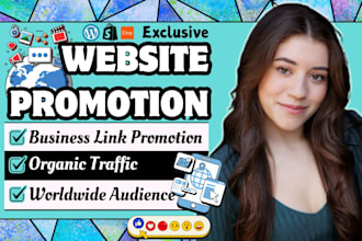 do organic social media website promotion, increase shopify ads, website traffic