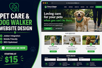 design pet care, dog walker and poop scooper website