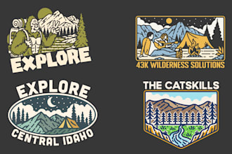 create custom monoline tshirt and logo designs