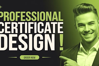 create a professional diploma or award ccertificate design