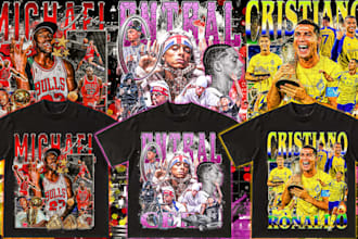 design golden 90s bootleg nba NFL hip hop custom design