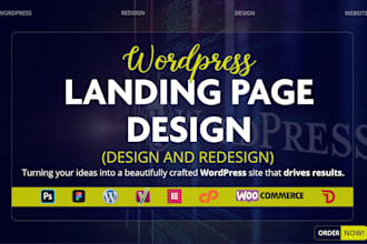create landing page and complete wordpress website