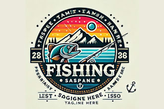 do unique outdoor hunting fishing and deer logo