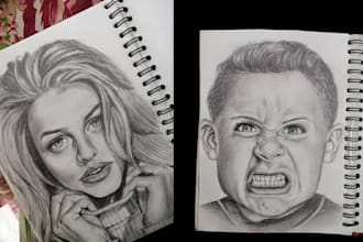 draw detailed pencil portraits from your photos