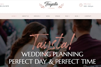 design a website for event planning and party rental services