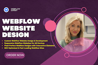 develop, build interactive and responsive webflow website design and development