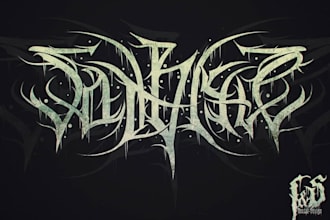 design death metal or heavy metal logo band professionally