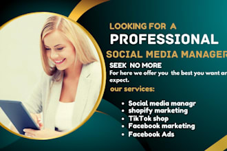be your social media manager tiktok shop content creator instagram facebook ads