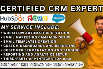 setup hubspot crm workflow integration email marketing automation zoho crm