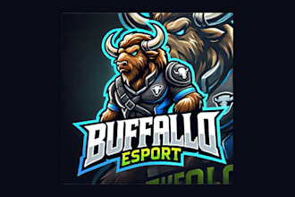 do awesome buffalo esport mascot logo with new concepts