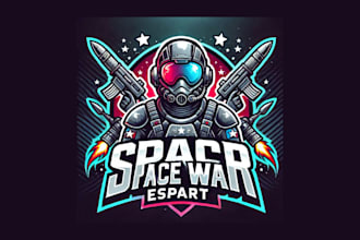 do creative space war mascot logo with express delivery