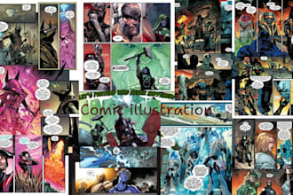 draw graphic novel comic book comic page illustration as comic book artist