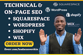 setup onpage technical seo service on wordpress wix shopify squarespace website