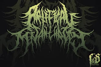 design phonk, graffiti, nu metal, trap metal and death metal band logo
