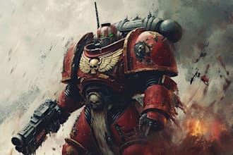 draw an awesome warhammer 40k character art
