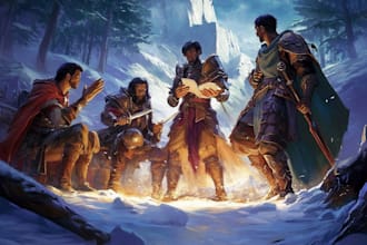 make a dnd party art and d and d character for you