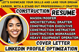 craft high impact construction manager, electrician, plumber, architect resume