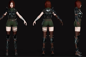fix 3d character model,warrior,3d medieval,ue5 rig roblox model,humanoid armor