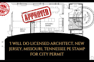 do licensed architect, new jersey, missouri, washington pe stamp for city permit