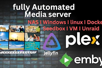 fix or configure jellyfin media server, plex, emby, iptv, sonarr, radarr