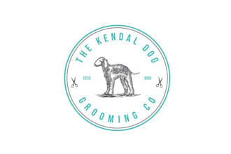 make particular modern dog grooming salon logo