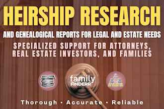 conduct heirship searches for legal and estate needs