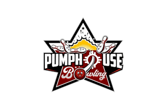 create powerful a bowling team logo for a bar