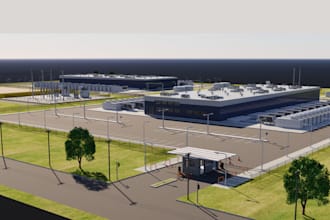 design and render cgi 3d warehouse, commercial or industrial building, factory