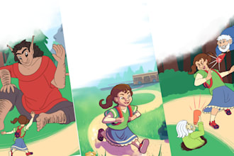 illustrate children storybook, children book, cover book, water color, kids book