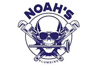 make unique skull and plumbing company logo